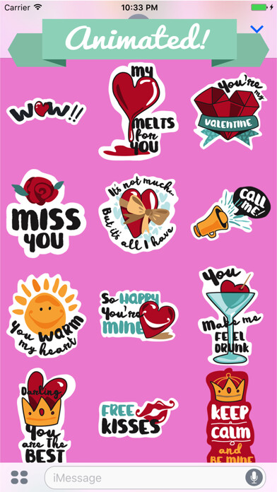 Emulate iPhone app Love Animated Sticker Set using MyAndroid Emulate iPhone app Love Animated Sticker Set using MyAndroid