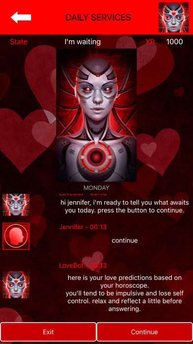 Emulate iPhone app LoveBot Relationship Oracle using MyAndroid