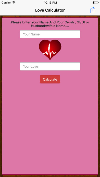 Emulate iPhone app Love Calculator (Love Meter) using MyAndroid Emulate iPhone app Love Calculator (Love Meter) using MyAndroid