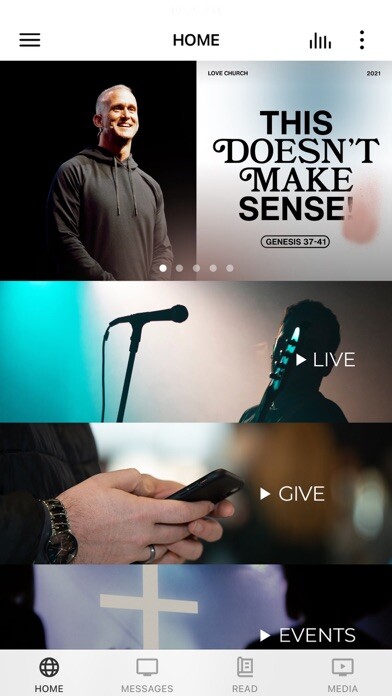 Emulate iPhone app Love Church Global using MyAndroid
