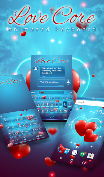 Emulate Android APK Love Core Animated Keyboard + Live Wallpaper