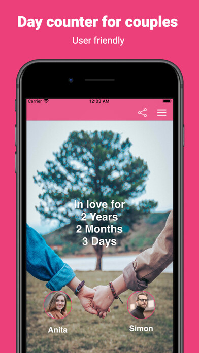Emulate iPhone app Love Days Counter For Couples using MyAndroid