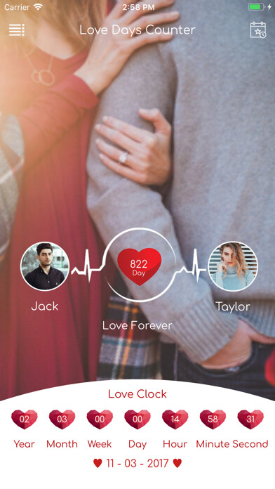 Emulate iPhone app Love Days Counter, Love Memory using MyAndroid