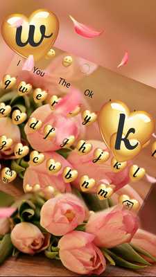 Emulate Android APK Love golden pink rose Keyboard