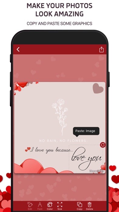 Emulate iPhone app Love Greeting Cards Maker using MyAndroid