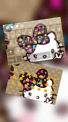 Emulate Android APK Lovely Cute Kitty Colorful Bowknot Kitty Keyboard