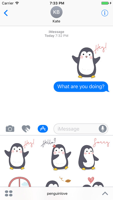 Emulate iPhone app Lovely Penguins Sticker using MyAndroid Emulate iPhone app Lovely Penguins Sticker using MyAndroid
