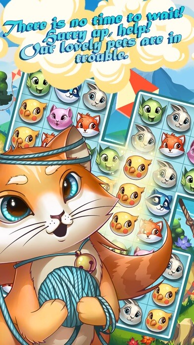Emulate iPhone app Lovely Pets Match3 using MyAndroid