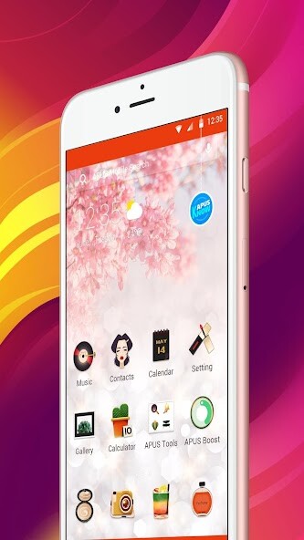 Emulate Android APK Lovely single girl APUS Launcher fashion theme