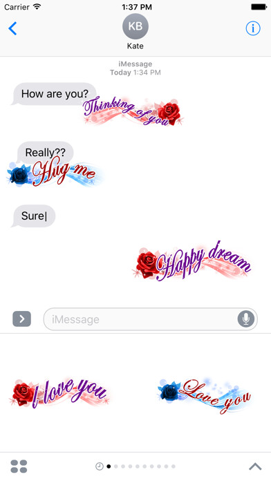 Emulate iPhone app Love Messages Sticker using MyAndroid Emulate iPhone app Love Messages Sticker using MyAndroid