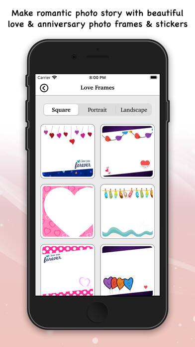 Emulate iPhone app Love Photo Frame - Editor using MyAndroid