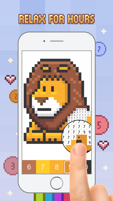 Emulate iPhone app Love Pixel - Color by Number using MyAndroid