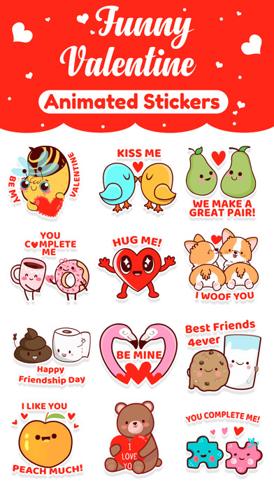 Emulate iPhone app Love Puns: Animated Stickers using MyAndroid