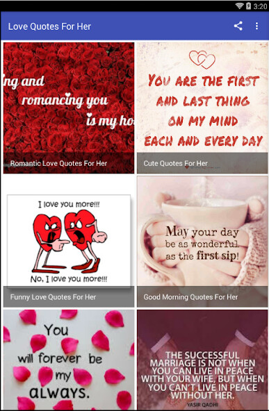 Run android online APK LOVE QUOTES FOR HER from MyAndroid or emulate LOVE QUOTES FOR HER using MyAndroid