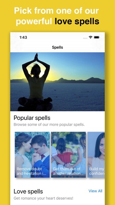 Emulate iPhone app Love Spell Online using MyAndroid