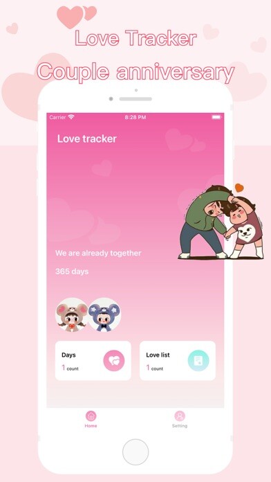 Emulate iPhone app Love tracker -My Love days using MyAndroid