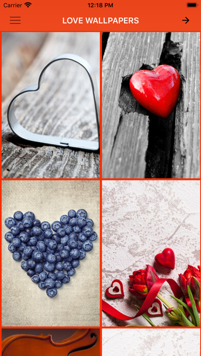 Emulate iPhone app Love Wallpapers & Photos using MyAndroid