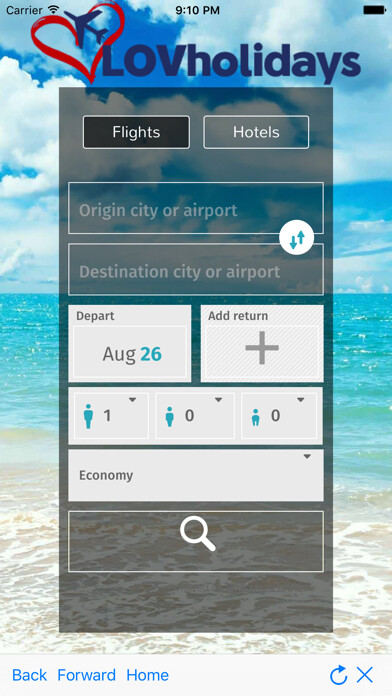 Emulate iPhone app LOVholidays using MyAndroid Emulate iPhone app LOVholidays using MyAndroid