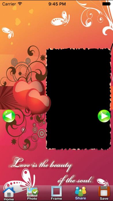 Emulate iPhone app Lovish Free (Photo Frames for iPhone/iPod Touch) using MyAndroid
