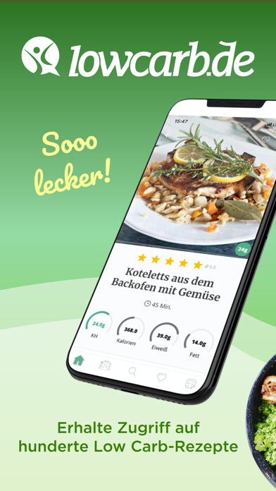 Emulate iPhone app Low Carb - Rezepte using MyAndroid