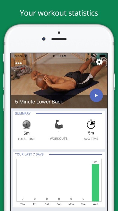 Emulate iPhone app Lower Back Challenge Workout using MyAndroid