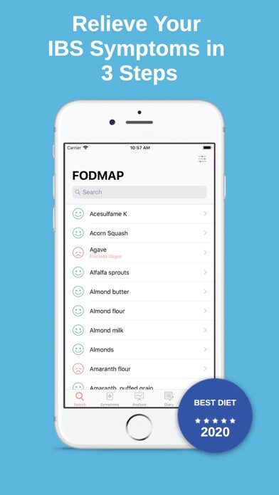 Emulate iPhone app Low FODMAP diet foods for IBS using MyAndroid Emulate iPhone app Low FODMAP diet foods for IBS using MyAndroid