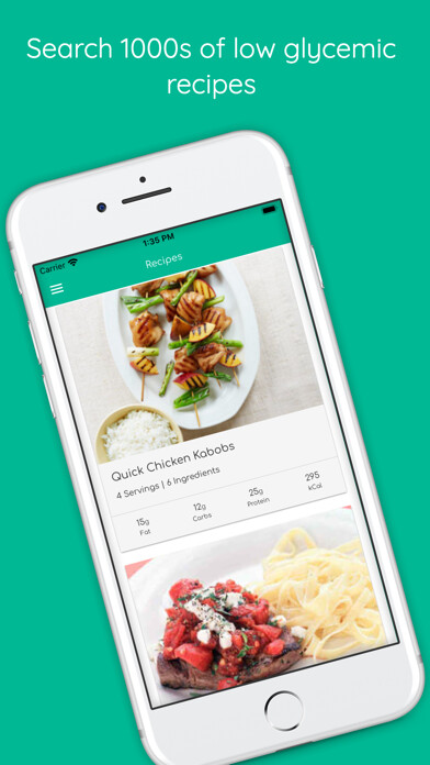 Emulate iPhone app Low Glycemic Index Recipes GI using MyAndroid