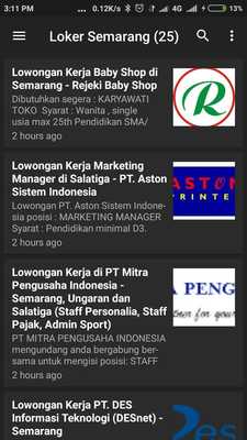 Emulate Android APK Lowongan Kerja Semarang