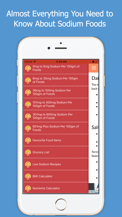 Emulate iPhone app Low Sodium Foods using MyAndroid Emulate iPhone app Low Sodium Foods using MyAndroid