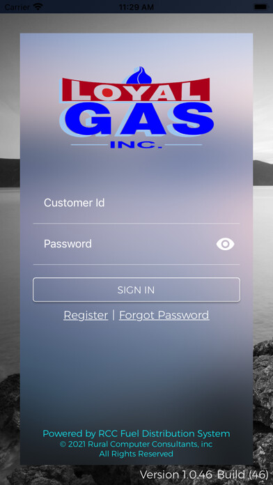 Emulate iPhone app Loyal Gas Inc. using MyAndroid