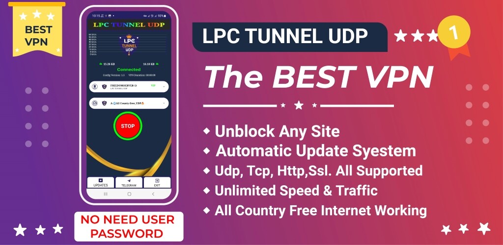 Run android online APK LPC TUNNEL UDP from MyAndroid or emulate LPC TUNNEL UDP using MyAndroid