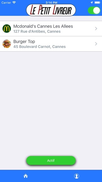 Emulate iPhone app LPL Livreur using MyAndroid