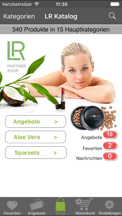 Emulate iPhone app LR-Direkt-Shop using MyAndroid