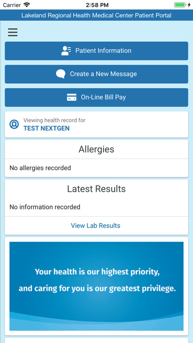 Emulate iPhone app LRHMC Patient Portal using MyAndroid Emulate iPhone app LRHMC Patient Portal using MyAndroid
