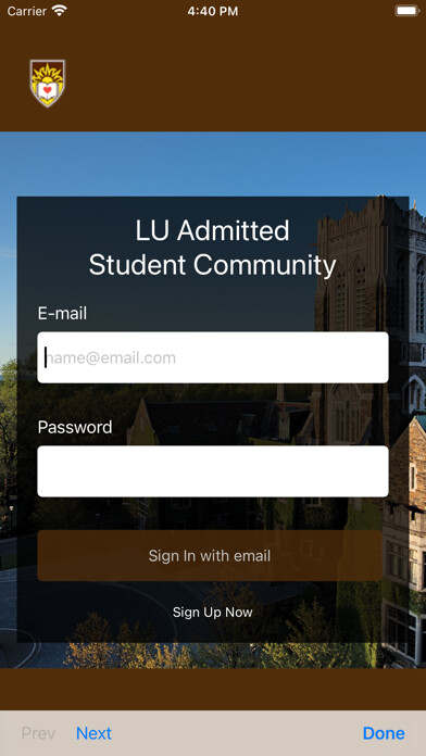 Emulate iPhone app LU Admitted Student Community using MyAndroid Emulate iPhone app LU Admitted Student Community using MyAndroid