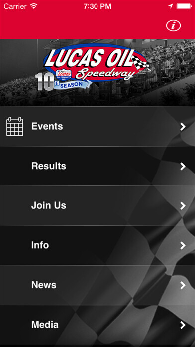 Emulate iPhone app Lucas Oil Speedway using MyAndroid