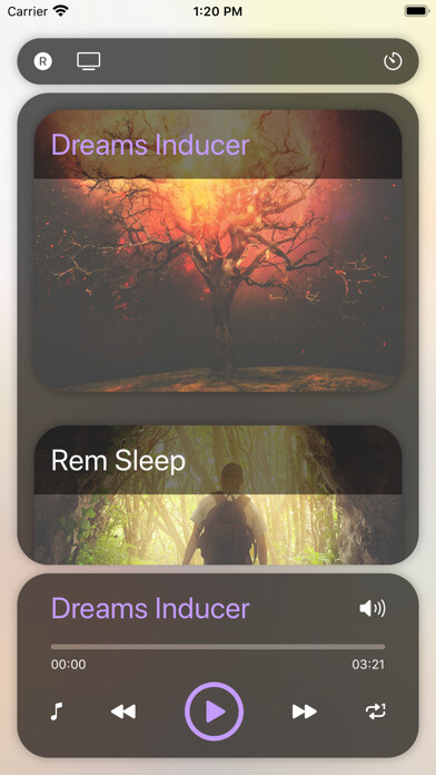 Emulate iPhone app Lucid Dreaming Pure Hypnotic using MyAndroid