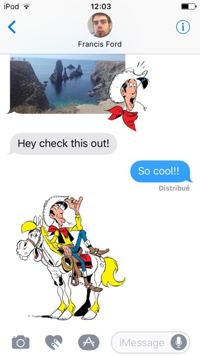 Emulate iPhone app Lucky Luke Stickers using MyAndroid Emulate iPhone app Lucky Luke Stickers using MyAndroid