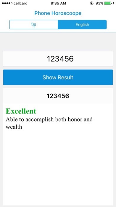 Emulate iPhone app Lucky Phone Number Horoscope using MyAndroid