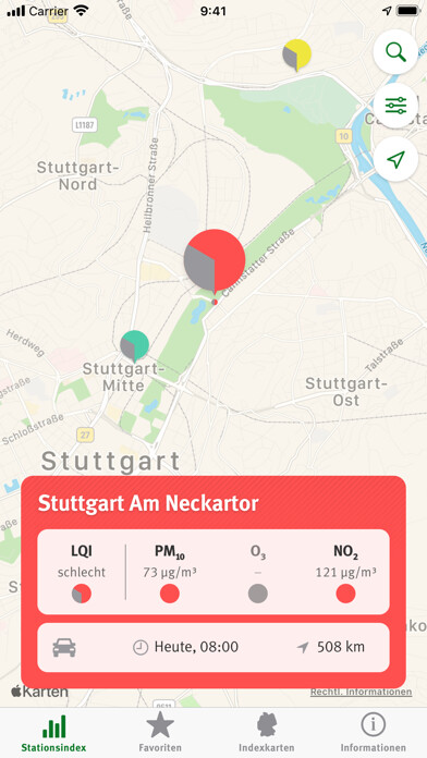 Emulate iPhone app Luftqualität using MyAndroid Emulate iPhone app Luftqualität using MyAndroid