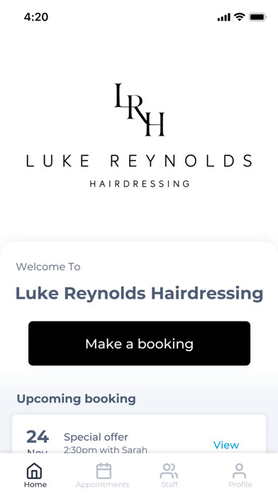 Emulate iPhone app Luke Reynolds Hairdressing using MyAndroid Emulate iPhone app Luke Reynolds Hairdressing using MyAndroid