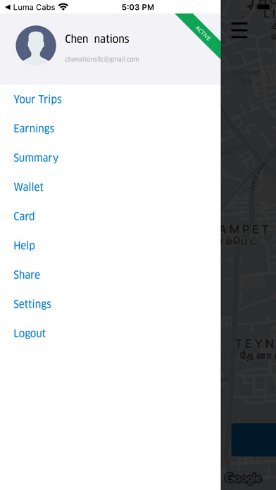 Emulate iPhone app Luma Cabs Provider using MyAndroid
