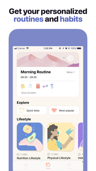 Emulate iPhone app Luma — habits, tests, routines using MyAndroid Emulate iPhone app Luma — habits, tests, routines using MyAndroid