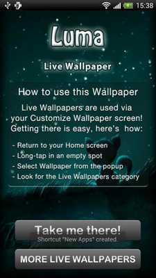 Emulate Android APK Luma Live Wallpaper