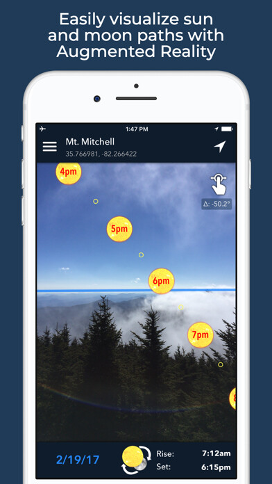 Emulate iPhone app Lumos: Sun and Moon Tracker using MyAndroid
