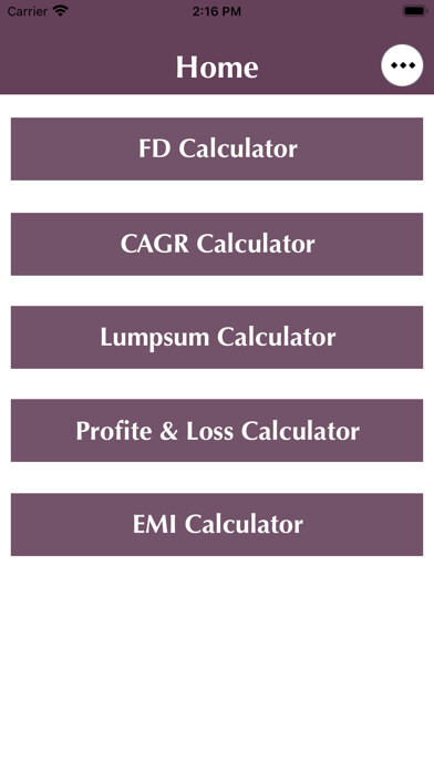 Emulate iPhone app Lumpsum Investment Calculator using MyAndroid