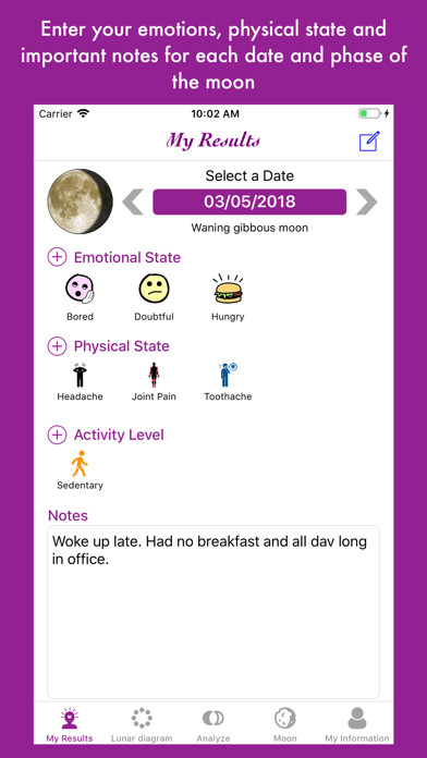 Emulate iPhone app Lunar and Emotional Diagram using MyAndroid Emulate iPhone app Lunar and Emotional Diagram using MyAndroid