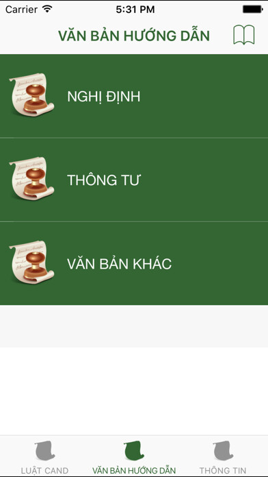 Emulate iPhone app Luật Công An Nhân Dân 2014 using MyAndroid