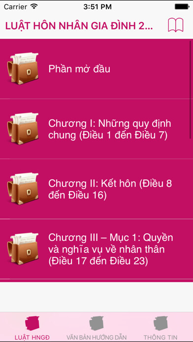 Emulate iPhone app Luật Hôn Nhân Gia Đình Năm 2014 using MyAndroid