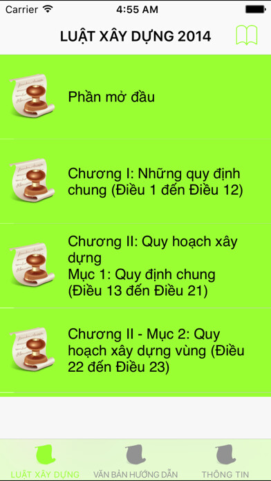 Emulate iPhone app Luật Xây Dựng Năm 2014 using MyAndroid